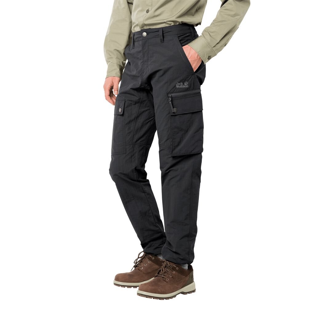 Jack Wolfskin LAKESIDE Pantalons Homme Noir - MPWDKYV-96